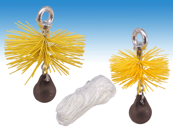 DHZ schoorsteenveegset met nylon borstel